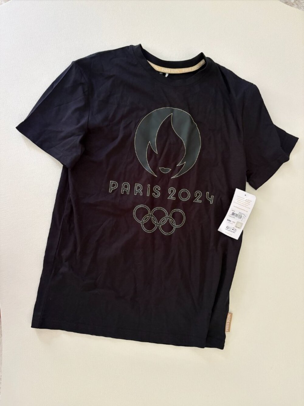 NWT Paris 2024 Olympics Official Logo T-Shirt Black Size S